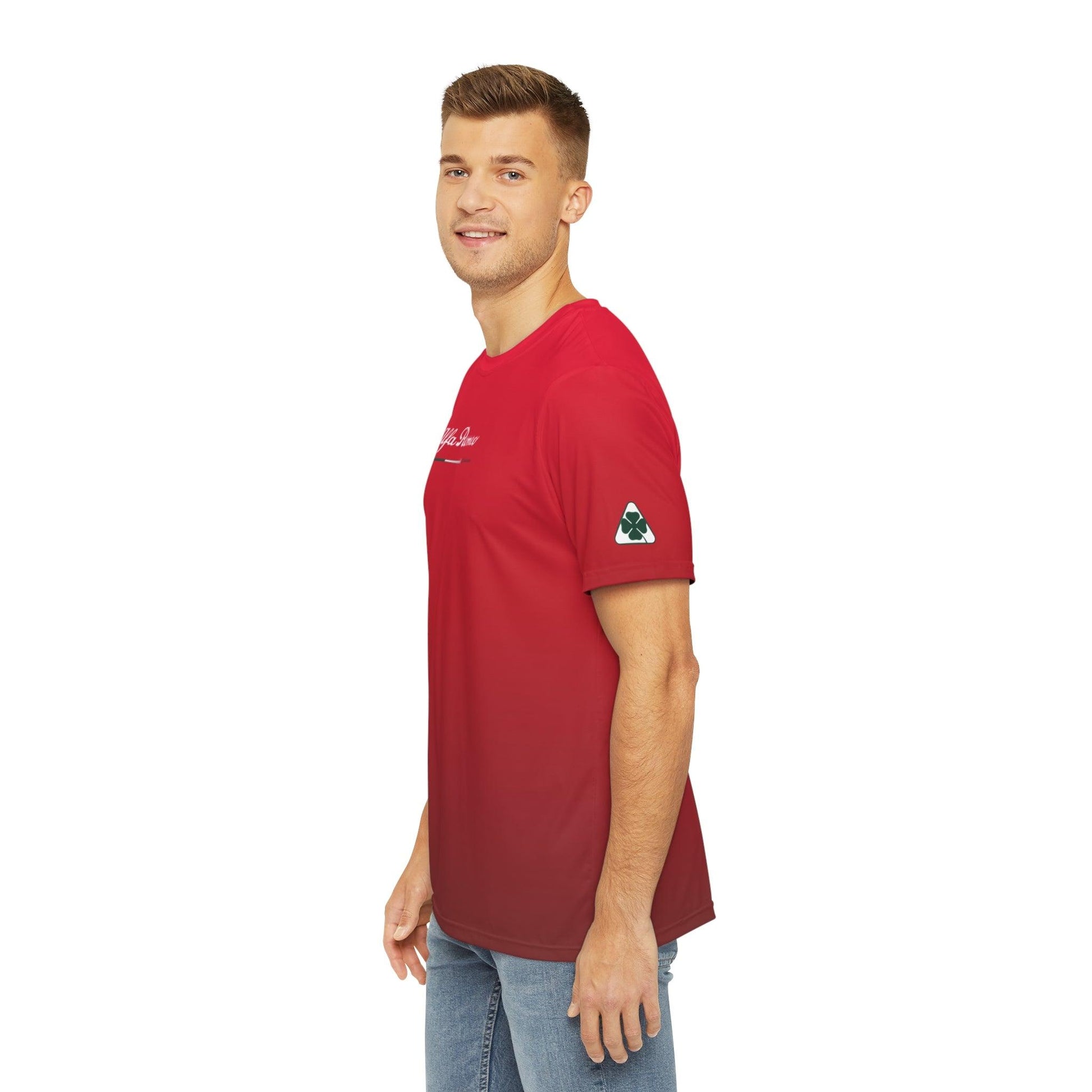 Alfa Romeo Performance Men's Tee - Rosso Competizione, Moisture-Wicking, Made in USA - Alfa Romeo Enthusiasts - Quadrifoglio Style - AI Print Spot