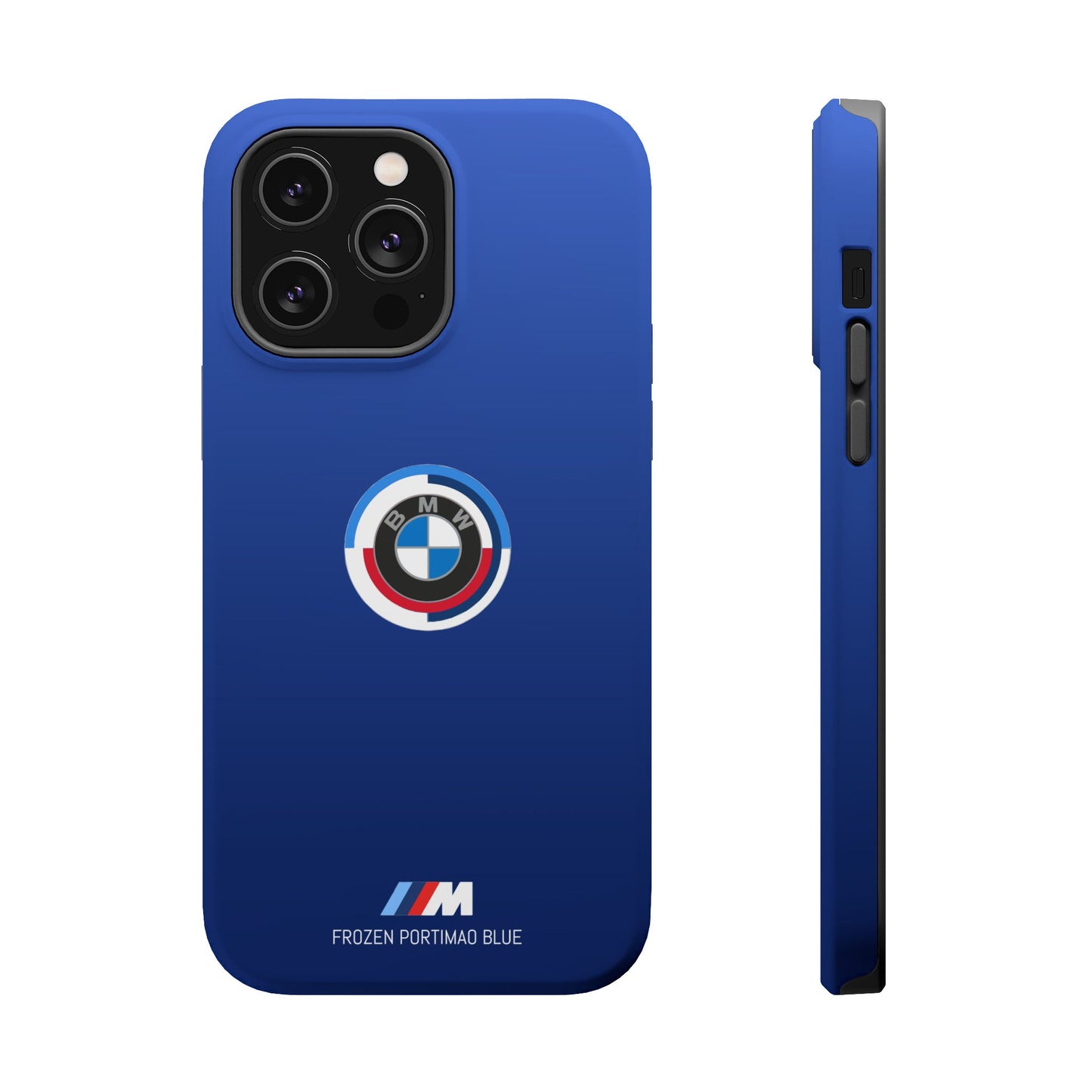 BMW G8X Frozen Portimao Blue iPhone MagSafe Tough Case - 50 Jahre Logo and M Piping