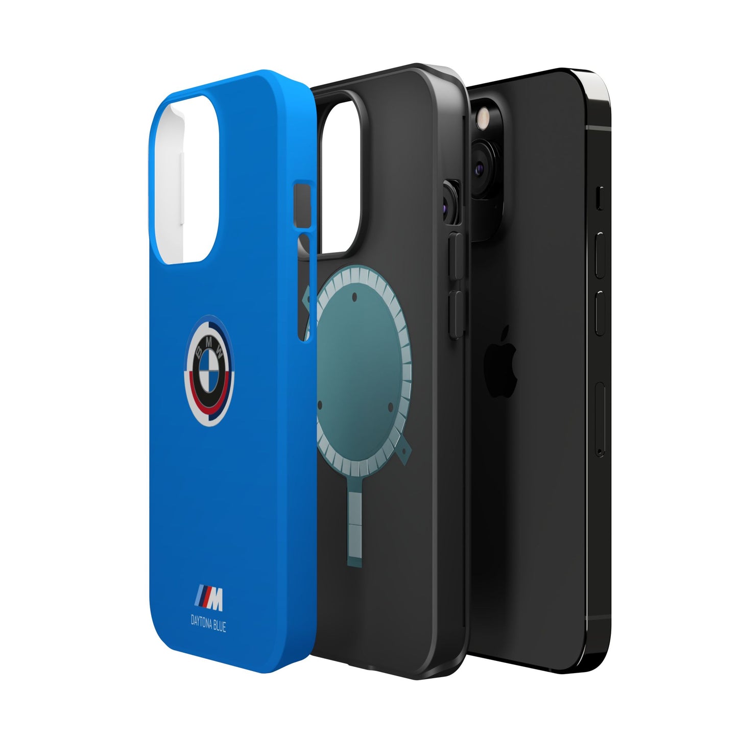 BMW G8X Daytona Blue iPhone MagSafe Tough Case - 50 Jahre Logo and M Piping