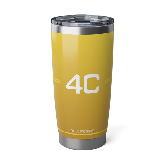 Alfa Romeo 4C Tumbler - 20oz Insulated Travel Mug, Giallo Prototipo - Perfect Gift for Car Enthusiasts