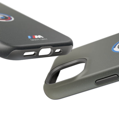 BMW G8X Dravit Grey With Gold Flecks iPhone MagSafe Tough Case - 50 Jahre Logo and M Piping