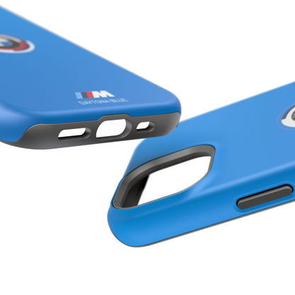 BMW G8X Daytona Blue iPhone MagSafe Tough Case - 50 Jahre Logo and M Piping