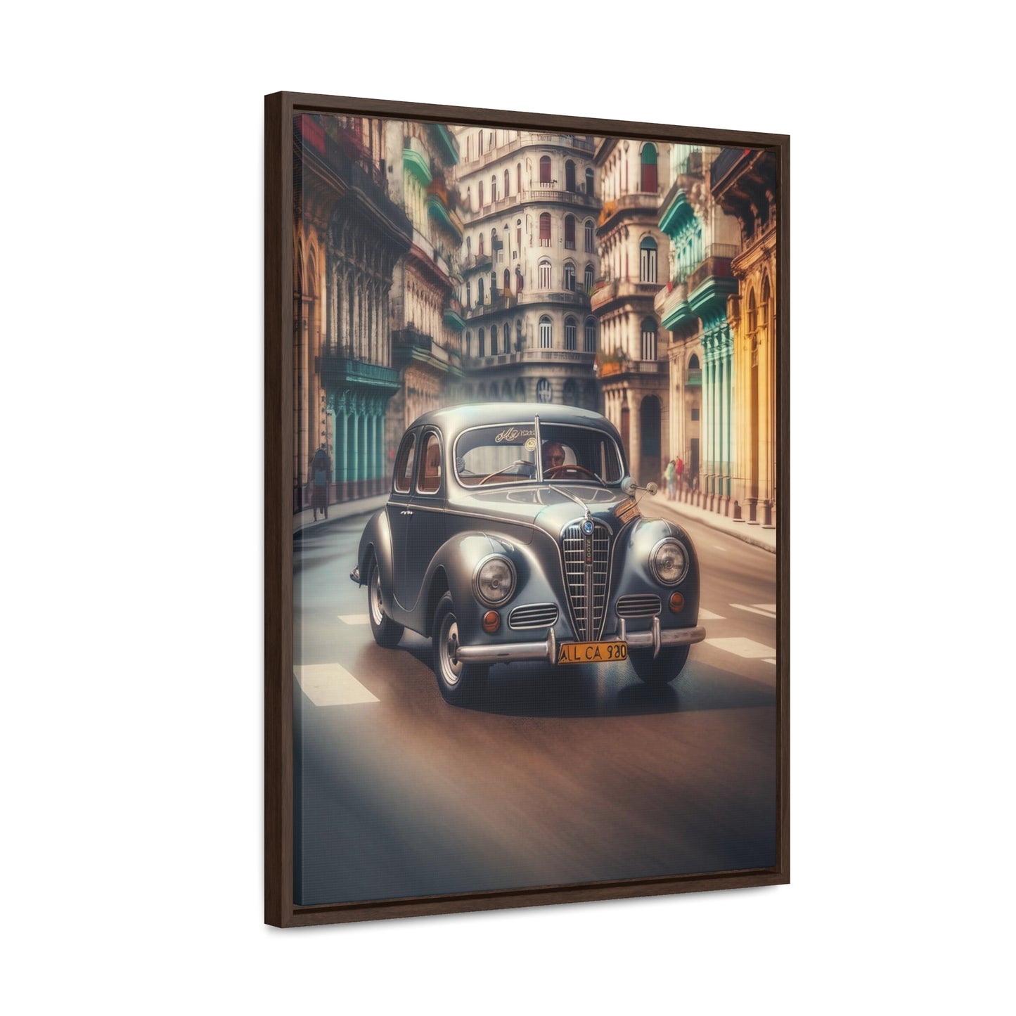 Cuban Nostalgia: Alfa Romeo 75 Vintage Edition Canvas Print - Vertical Canvas Print