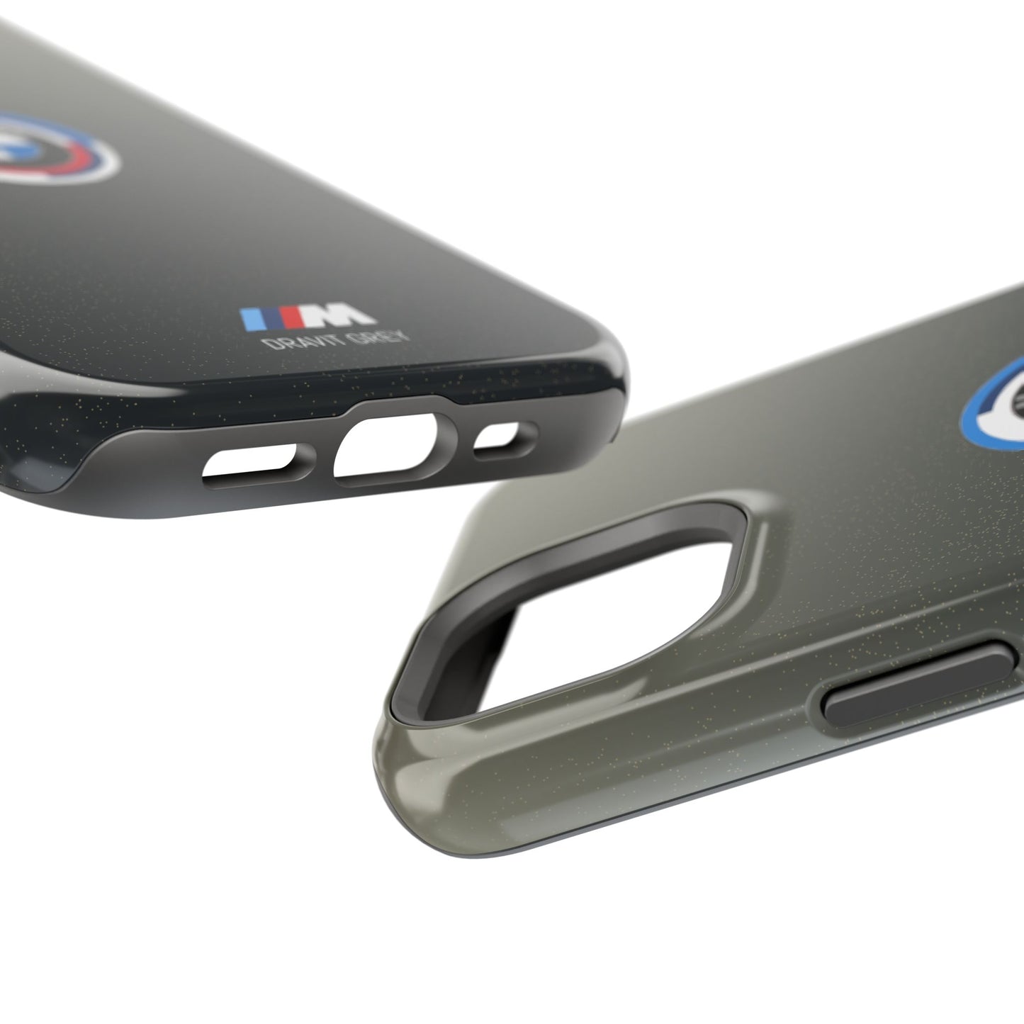 BMW G8X Dravit Grey With Gold Flecks iPhone MagSafe Tough Case - 50 Jahre Logo and M Piping