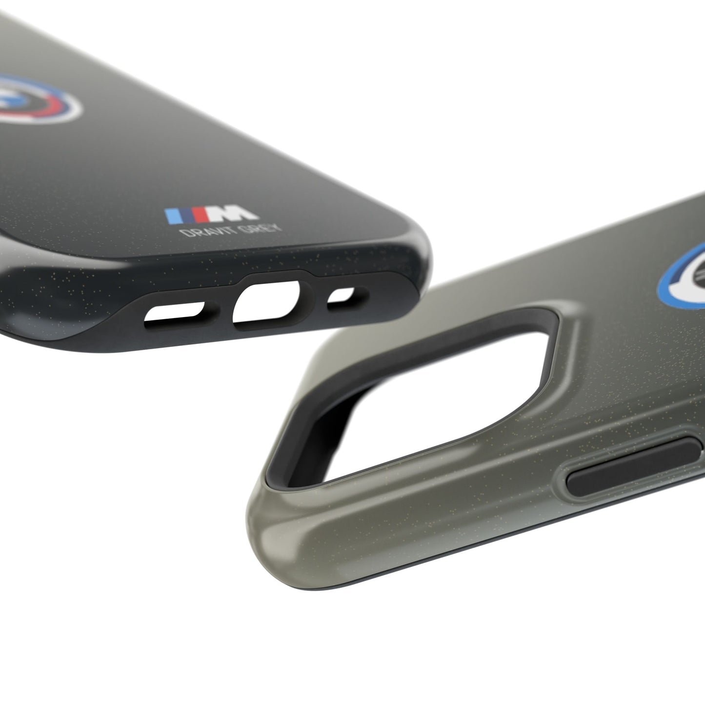 BMW G8X Dravit Grey With Gold Flecks iPhone MagSafe Tough Case - 50 Jahre Logo and M Piping