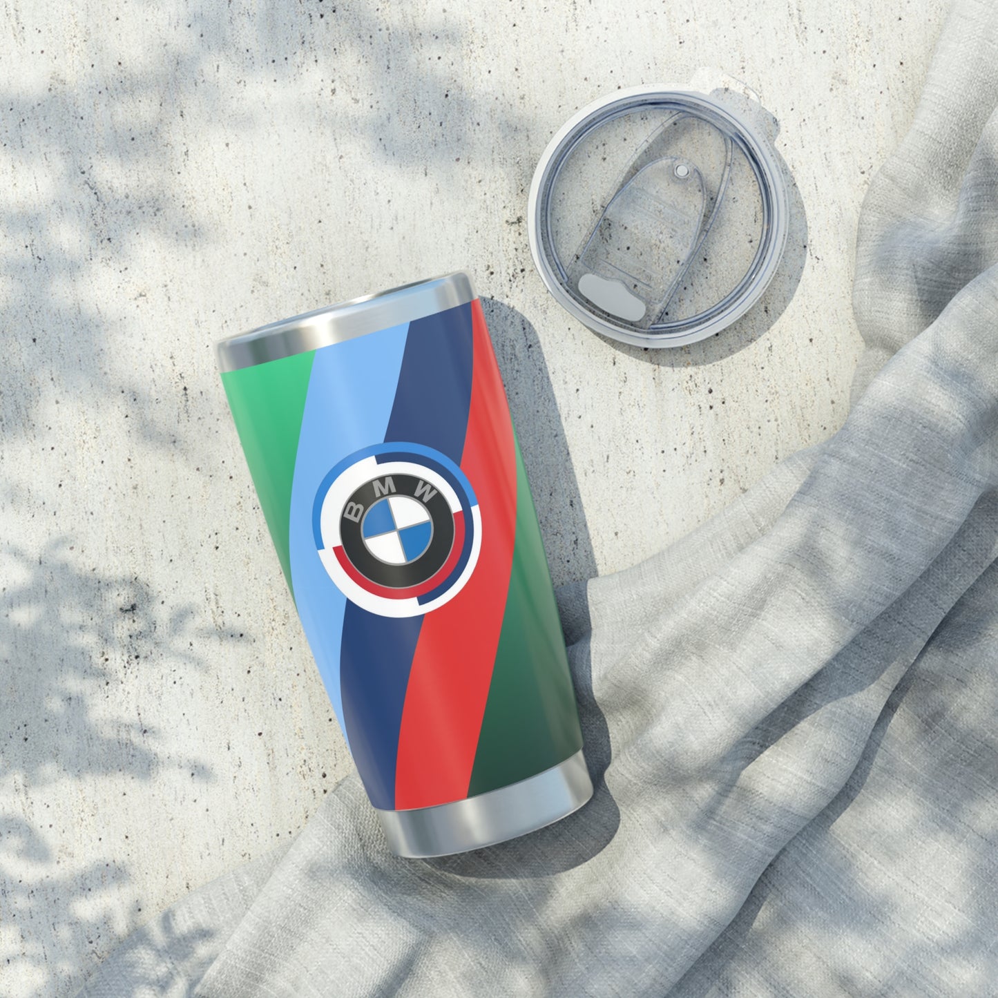Vaso BMW de 20 oz en M3 Isle of Man Green - 50 Jahre - M Piping &amp; Logo - Edición limitada - Acero inoxidable - Car Enthusiast