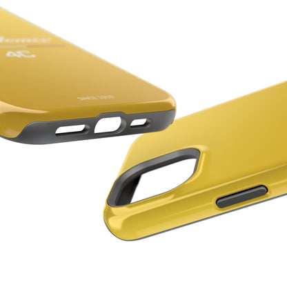 MagSafe® Dual Layer iPhone Case - Alfa Romeo 4C Design in White on Giallo Prototipo