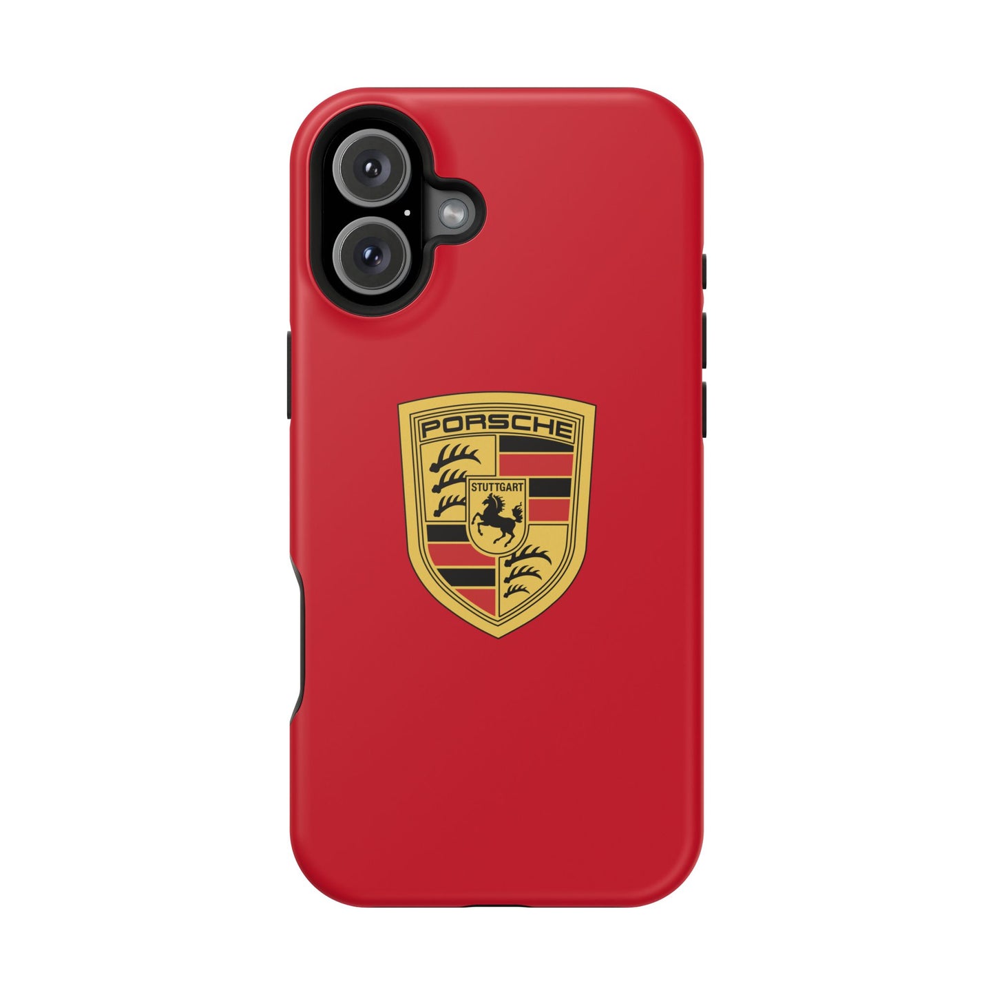 iPhone MagSafe Tough Case - Porsche Crest - Dark Red Gloss/Matte - iPhone 14-16 Pro Max