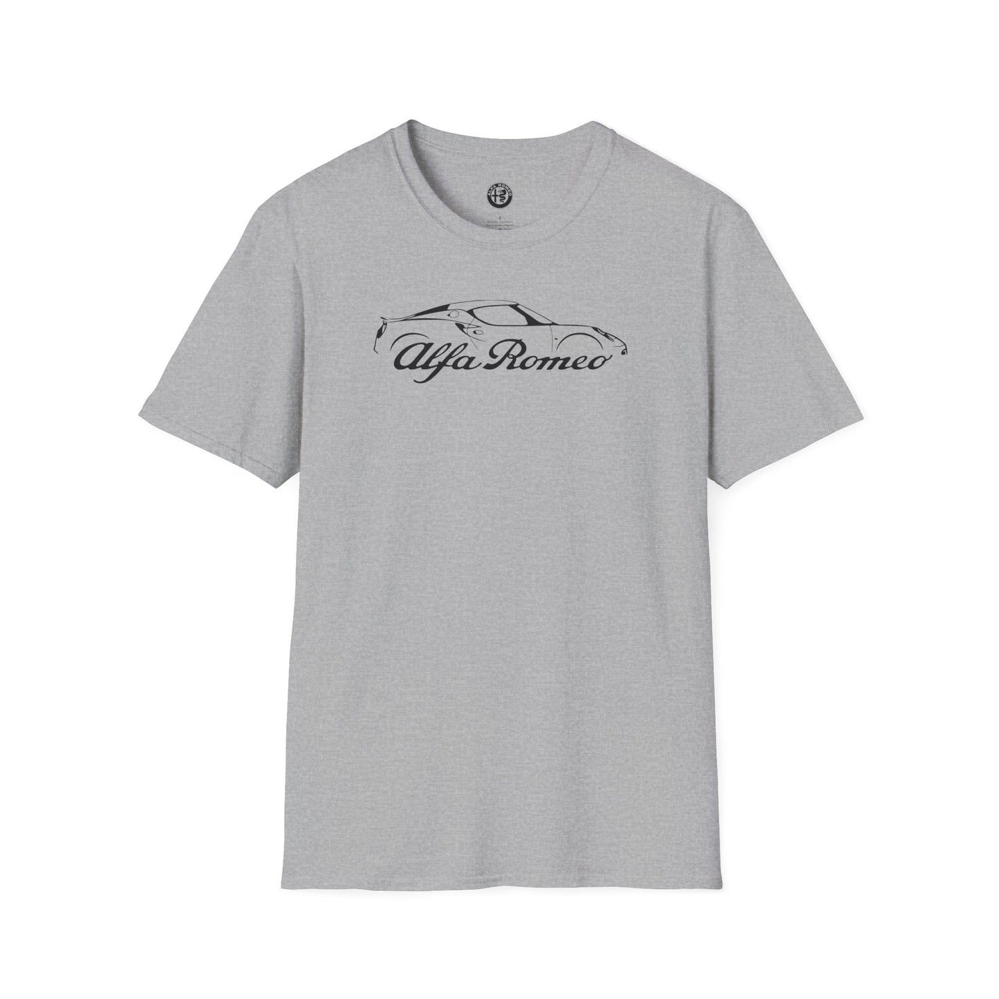 Alfa Romeo 4C Silhouette T-Shirt - Unisex Softstyle by Gildan - 100% Cotton Comfort - Casual & Stylish - Perfect for 4C Owners