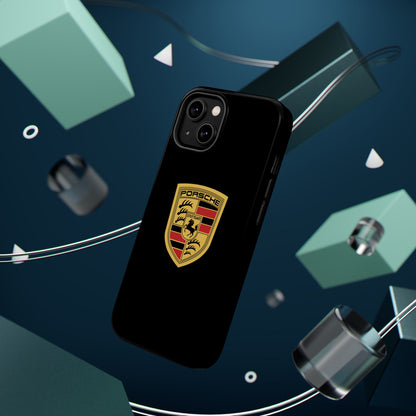 Porsche Crest iPhone MagSafe Elegance Case - iPhone 13 through 16 Pro Max - Black Gloss or Matte