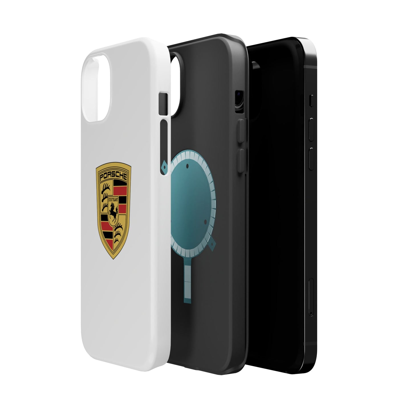 iPhone MagSafe Tough Case - Porsche Crest - White Gloss/Matte - iPhone 14-16 Pro Max