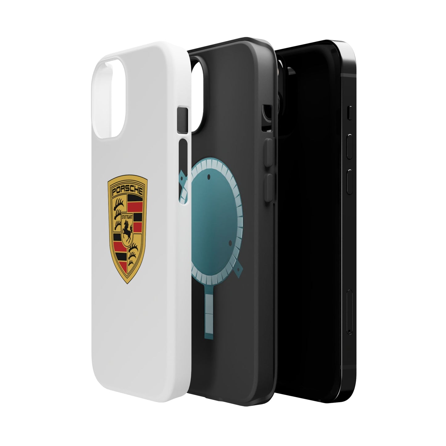 iPhone MagSafe Tough Case - Porsche Crest - White Gloss/Matte - iPhone 14-16 Pro Max