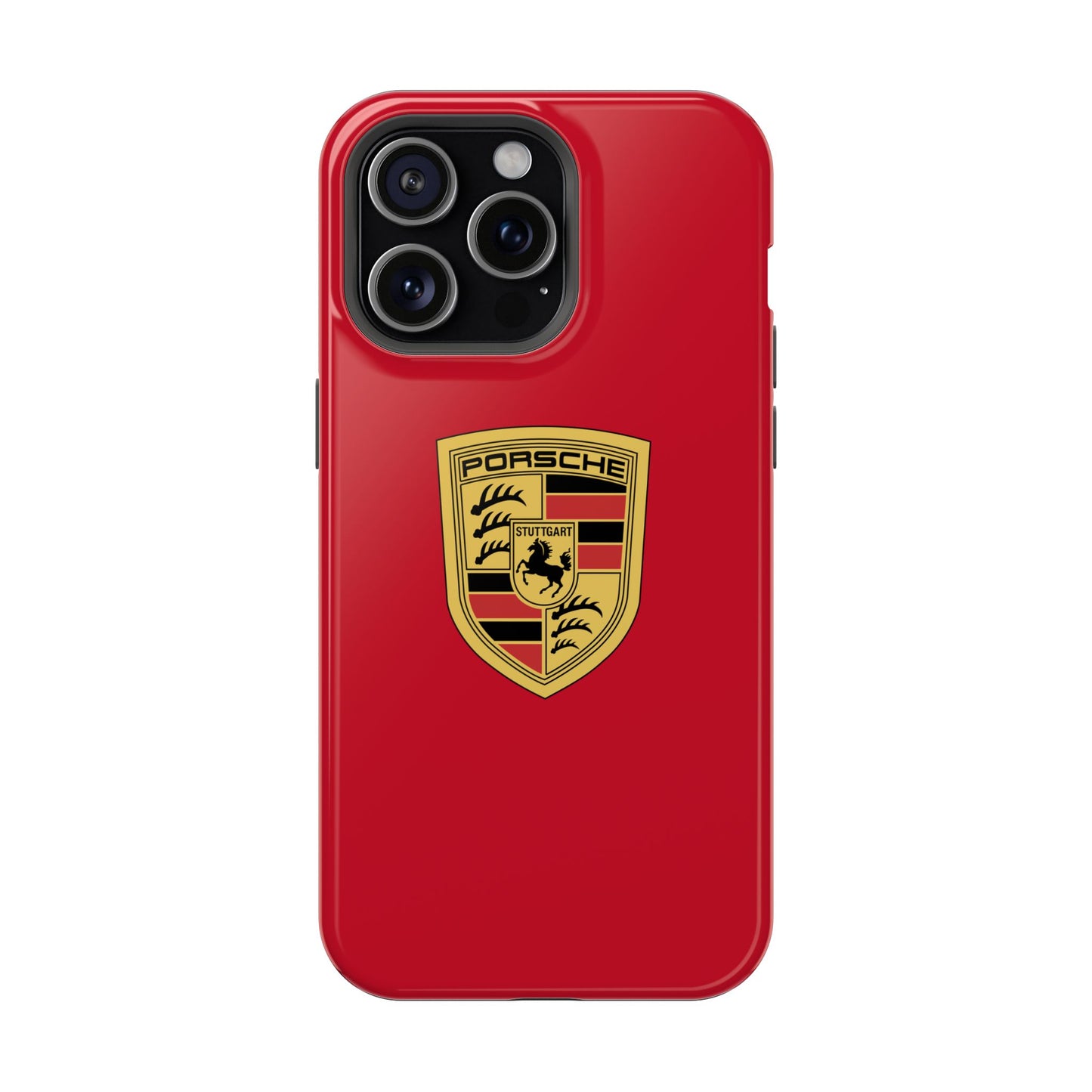 iPhone MagSafe Tough Case - Porsche Crest - Dark Red Gloss/Matte - iPhone 14-16 Pro Max