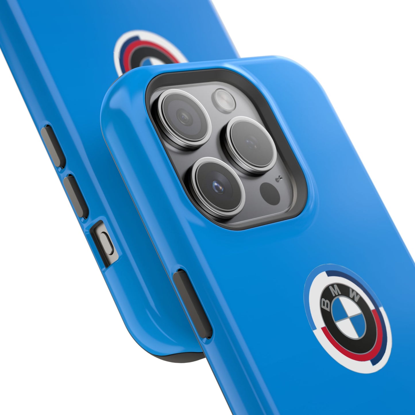 BMW G8X Daytona Blue iPhone MagSafe Tough Case - 50 Jahre Logo and M Piping