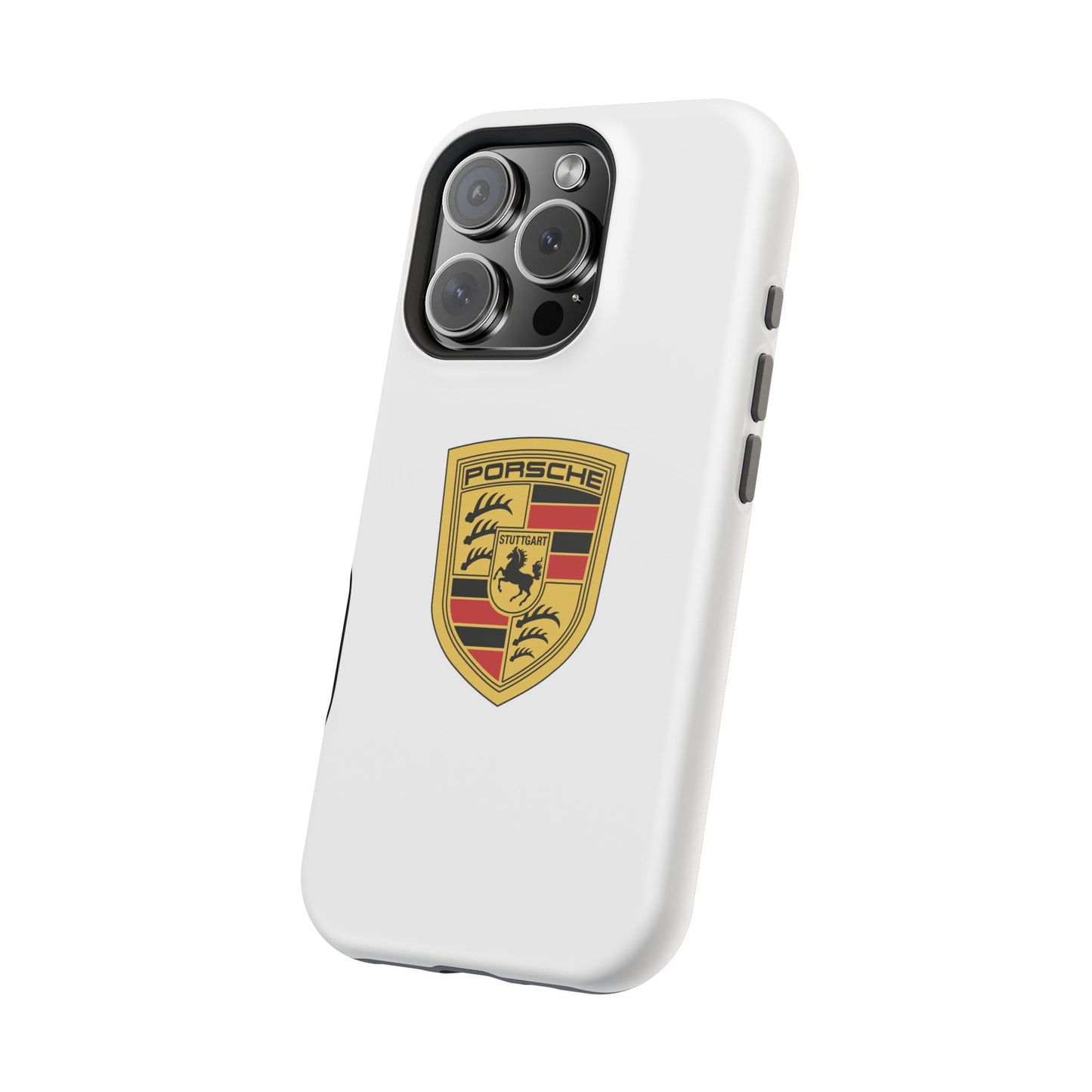 iPhone MagSafe Tough Case - Porsche Crest - White Gloss/Matte - iPhone 14-16 Pro Max