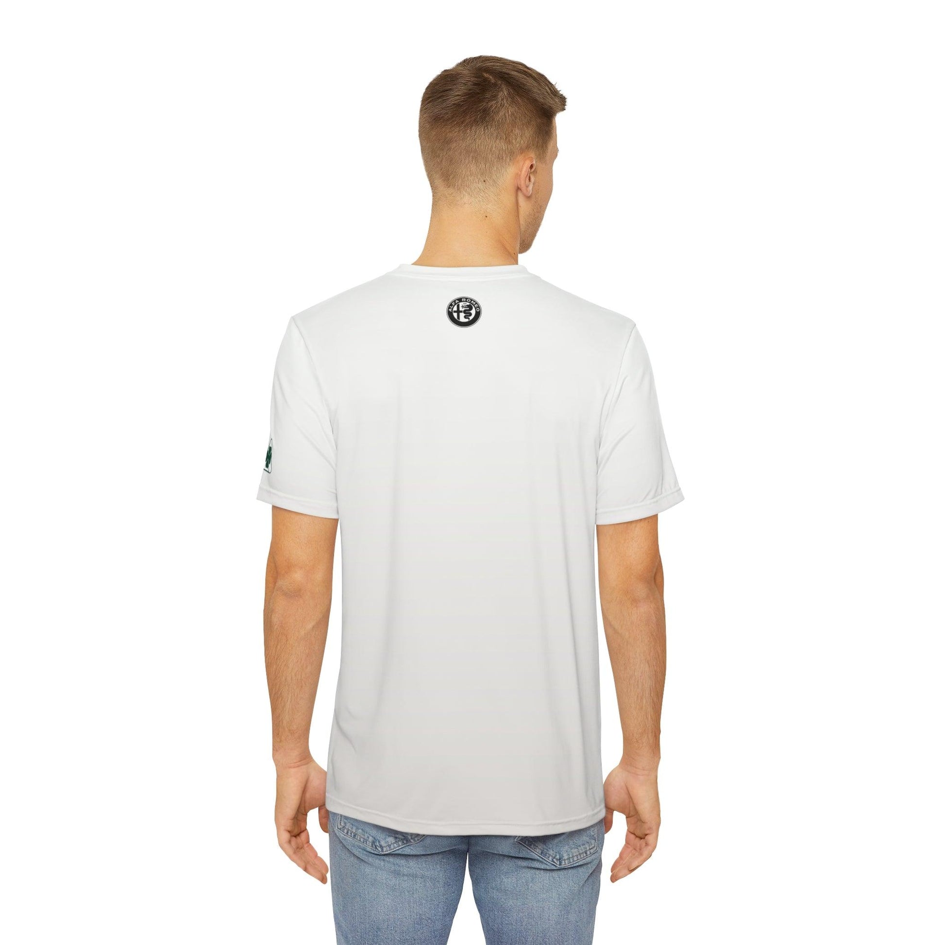 Alfa Romeo Trofeo White Men's Performance Tee - Moisture-Wicking Comfort, Made in USA - Quadrifoglio Style - AI Print Spot