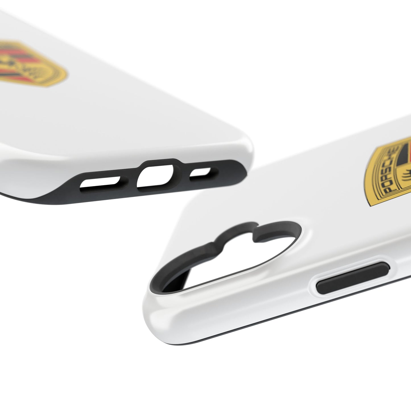 iPhone MagSafe Tough Case - Porsche Crest - White Gloss/Matte - iPhone 14-16 Pro Max