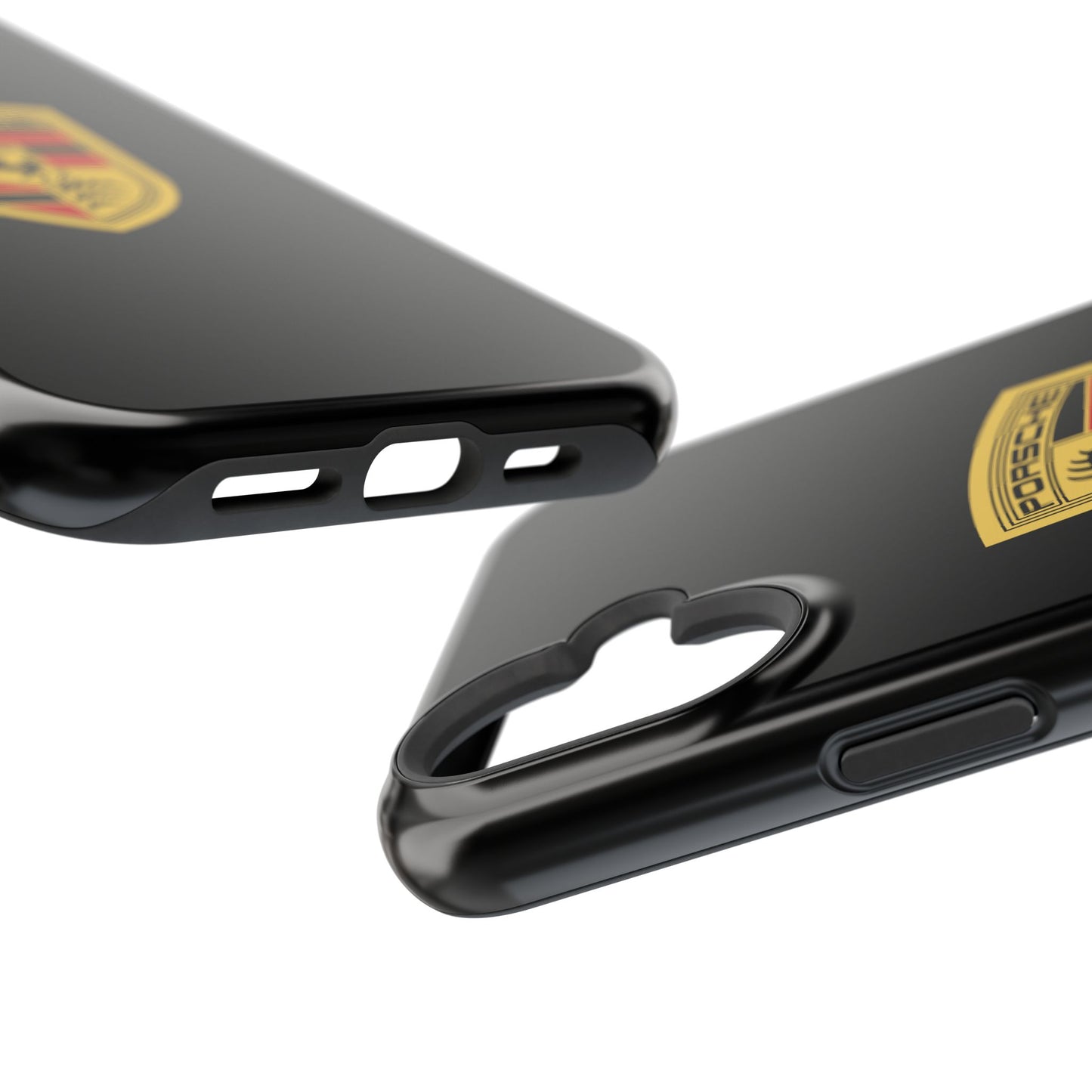 Porsche Crest iPhone MagSafe Elegance Case - iPhone 13 through 16 Pro Max - Black Gloss or Matte