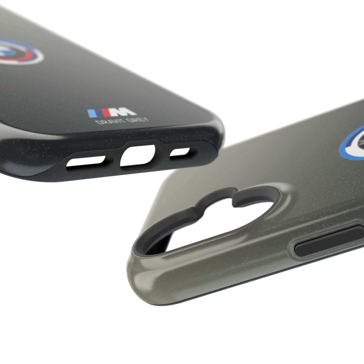 BMW G8X Dravit Grey With Gold Flecks iPhone MagSafe Tough Case - 50 Jahre Logo and M Piping