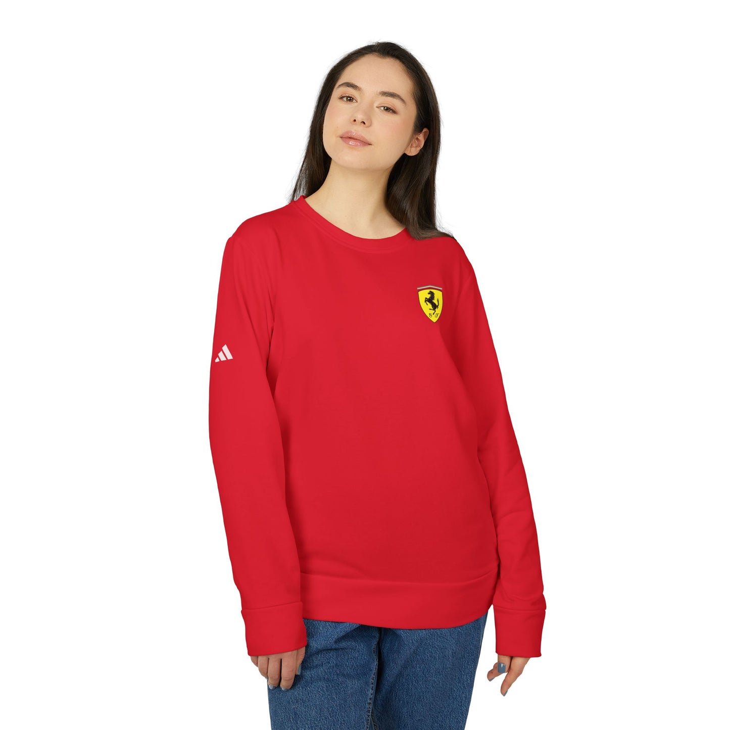 adidas Unisex Fleece Sweatshirt with Ferrari Scuderia Logo – Premium Comfort Meets Racing Style