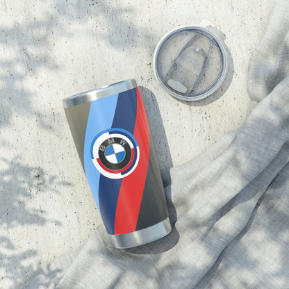 BMW 20oz Tumbler in Dravit Grey – 50 Jahre – M Paspelierung &amp; Logo – Limited Edition – Edelstahl – Autoliebhaber – G80-Fans