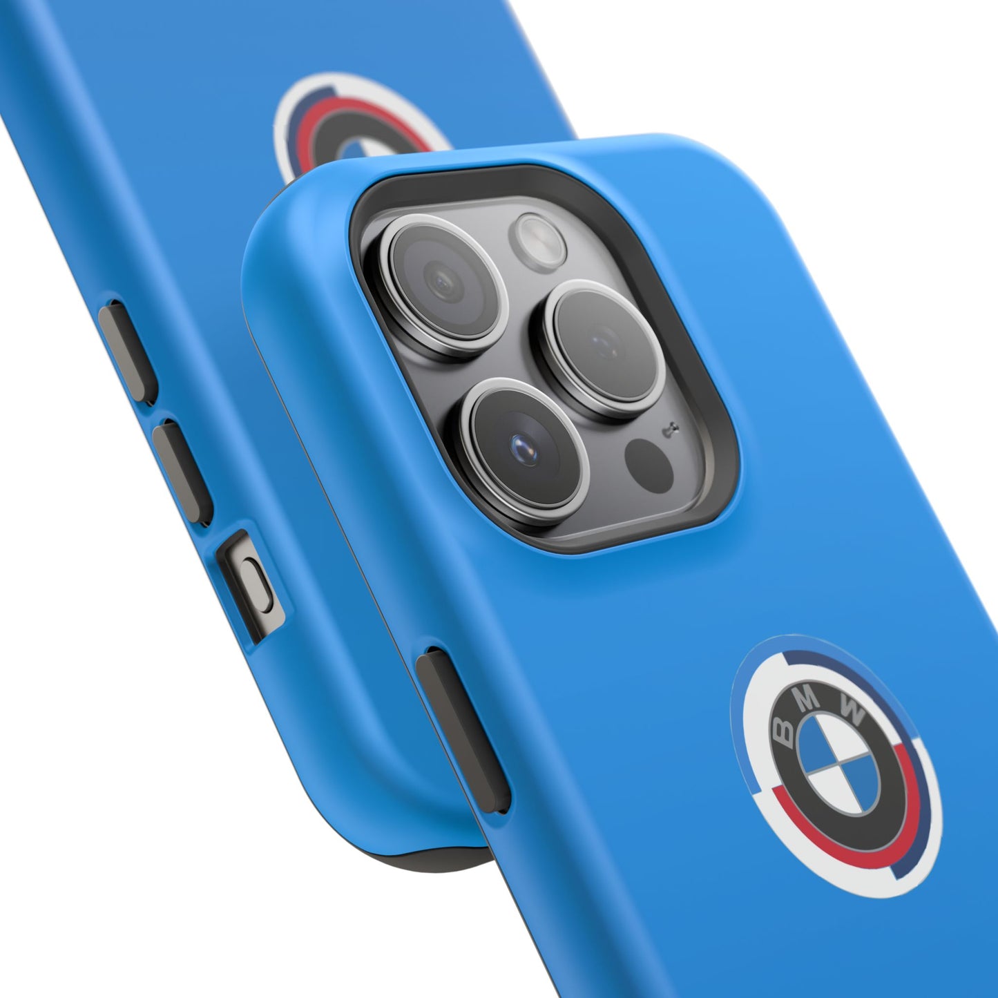 BMW G8X Daytona Blue iPhone MagSafe Tough Case - 50 Jahre Logo and M Piping