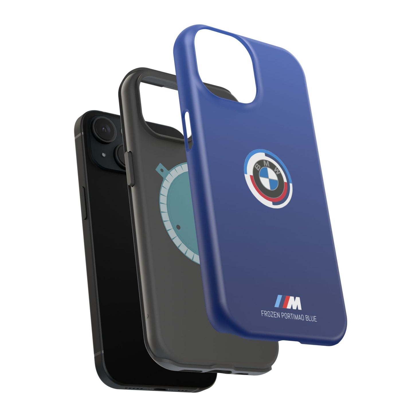 BMW G8X Frozen Portimao Blue iPhone MagSafe Tough Case - 50 Jahre Logo and M Piping