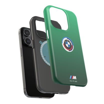 BMW G8X Isle of Man Green iPhone MagSafe Tough Case - 50 Jahre Logo and M Piping