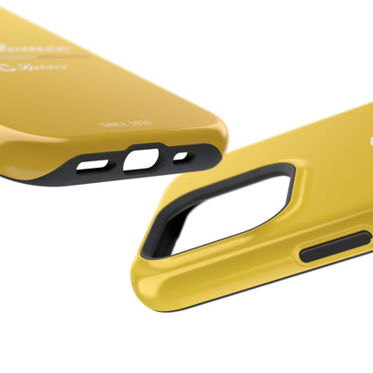 MagSafe® Dual Layer iPhone Case - Alfa Romeo 4C Spider Design in White on Giallo Prototipo