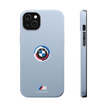 BMW G8X Brooklyn Grey iPhone MagSafe Tough Case - 50 Jahre Logo and M Piping