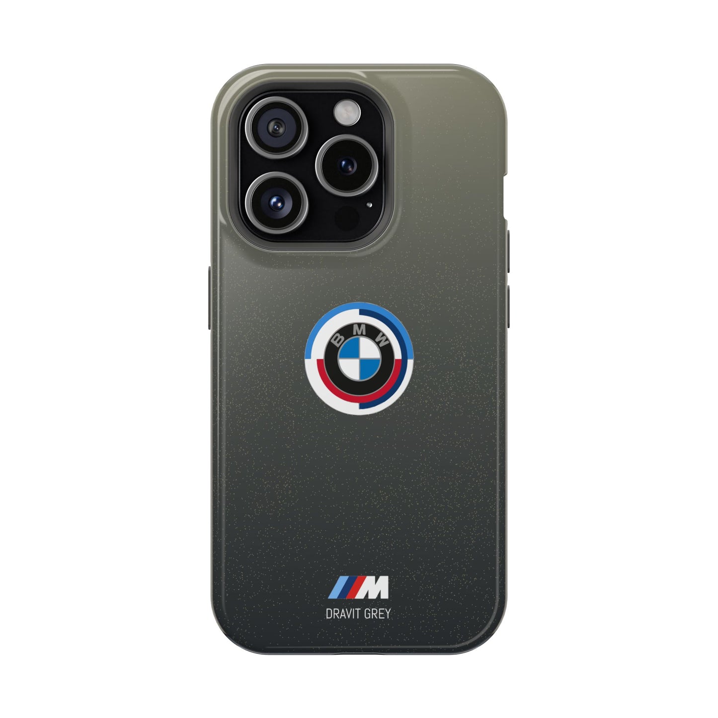 BMW G8X Dravit Grey With Gold Flecks iPhone MagSafe Tough Case - 50 Jahre Logo and M Piping