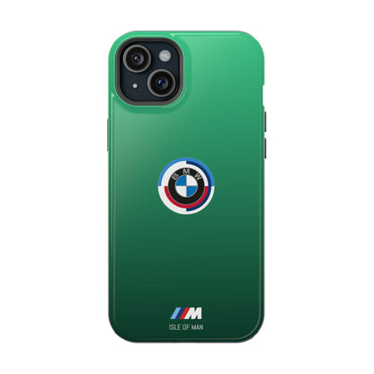 BMW G8X Isle of Man Green iPhone MagSafe Tough Case - 50 Jahre Logo and M Piping