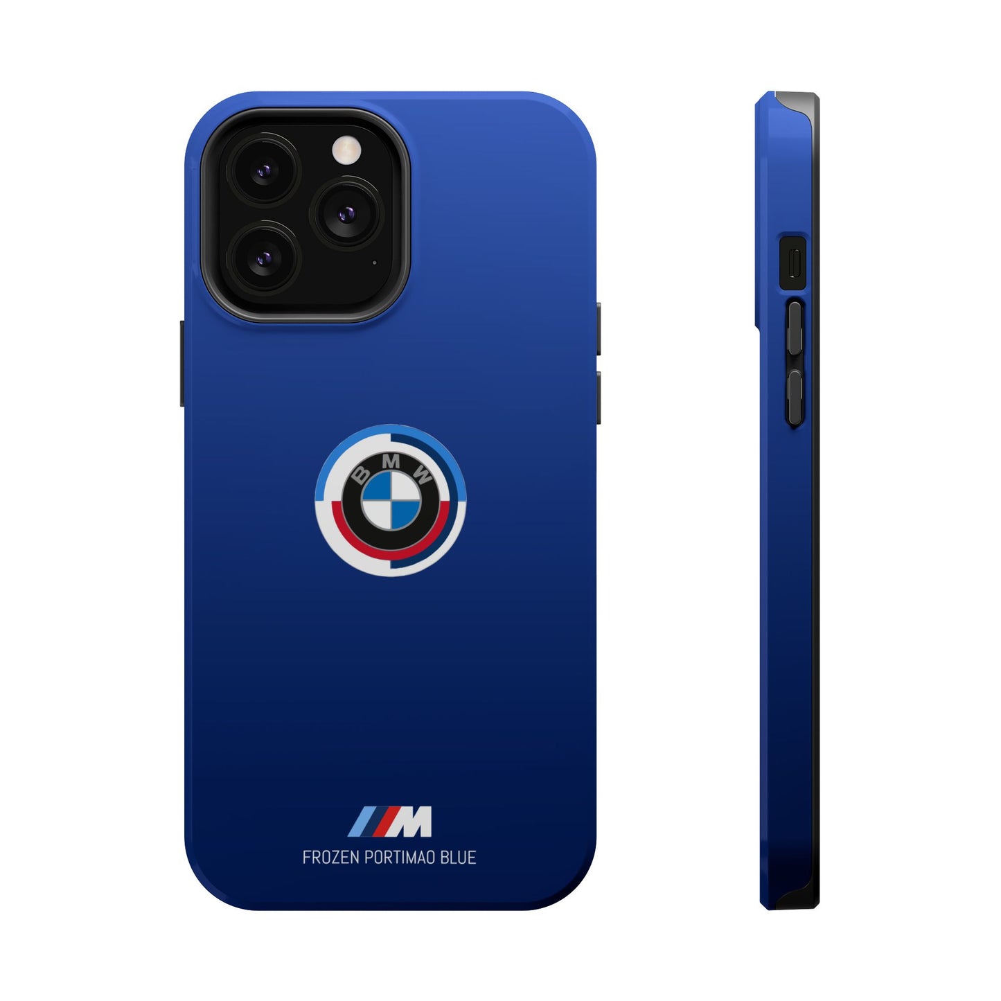 BMW G8X Frozen Portimao Blue iPhone MagSafe Tough Case - 50 Jahre Logo and M Piping