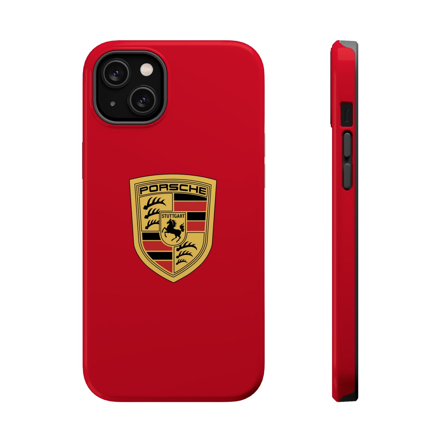 iPhone MagSafe Tough Case - Porsche Crest - Dark Red Gloss/Matte - iPhone 14-16 Pro Max