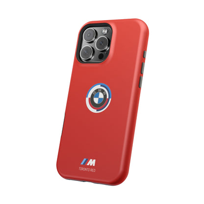 BMW G8X Toronto Red iPhone MagSafe Tough Case - 50 Jahre Logo and M Piping