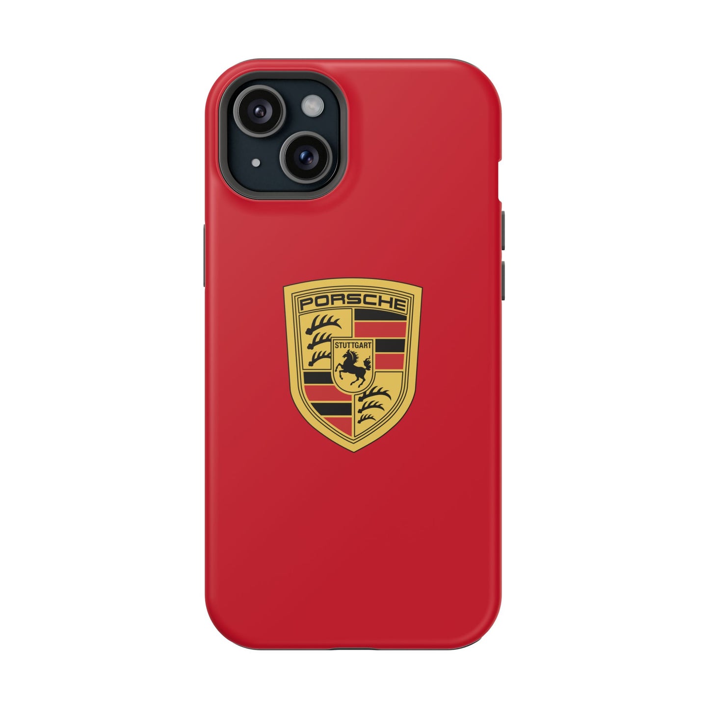 iPhone MagSafe Tough Case - Porsche Crest - Dark Red Gloss/Matte - iPhone 14-16 Pro Max