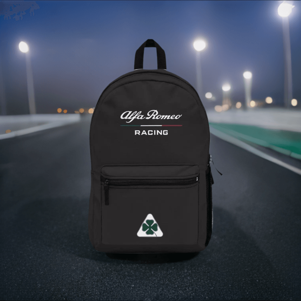 2023 F1 Livery Black Alfa Romeo Racing Quadrifoglio Backpack - Custom, Personalized - AI Print Spot