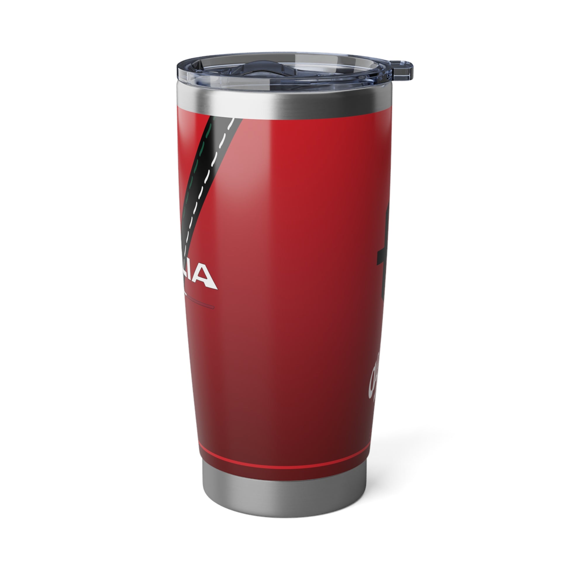 20oz Insulated Alfa Romeo Tumbler - Rosso Etna with Giulia and Biscione Snake & Cross Design -- Classic Alfa Romeo Script on Mug - AI Print Spot