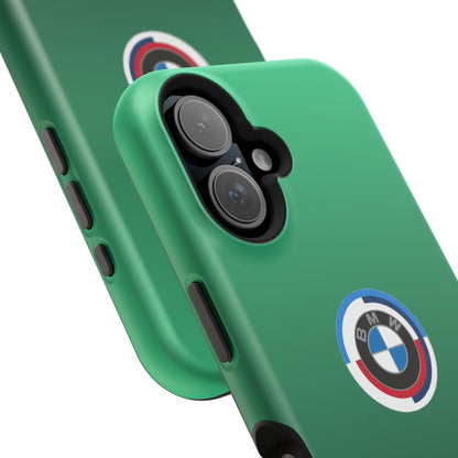 BMW G8X Isle of Man Green iPhone MagSafe Tough Case - 50 Jahre Logo and M Piping