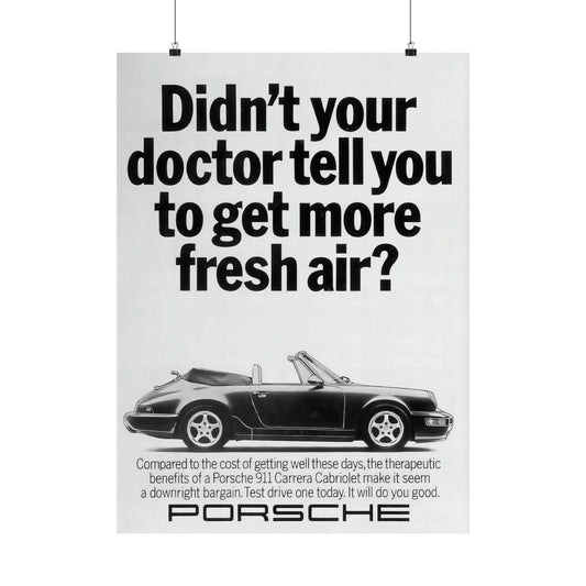 Vintage 911 Cabriolet Ad Poster - Ge More Air