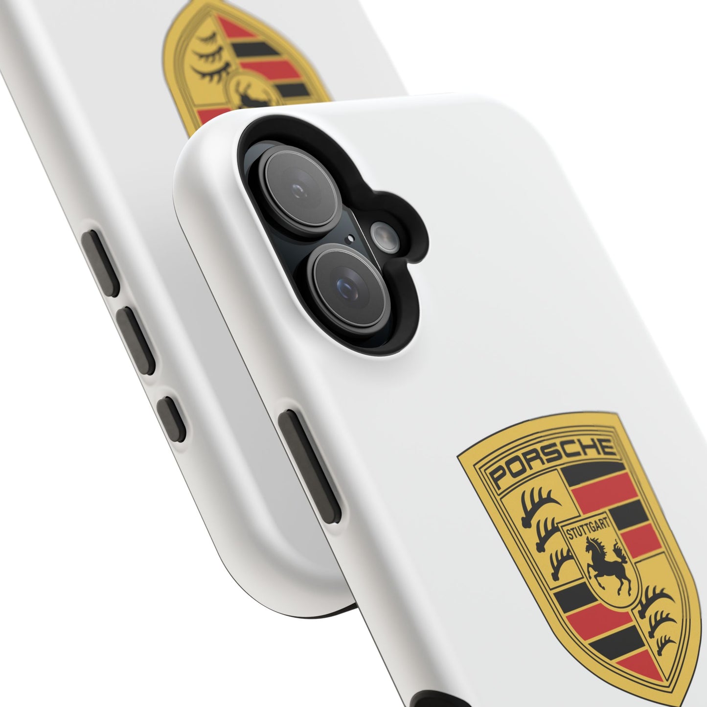 iPhone MagSafe Tough Case - Porsche Crest - White Gloss/Matte - iPhone 14-16 Pro Max