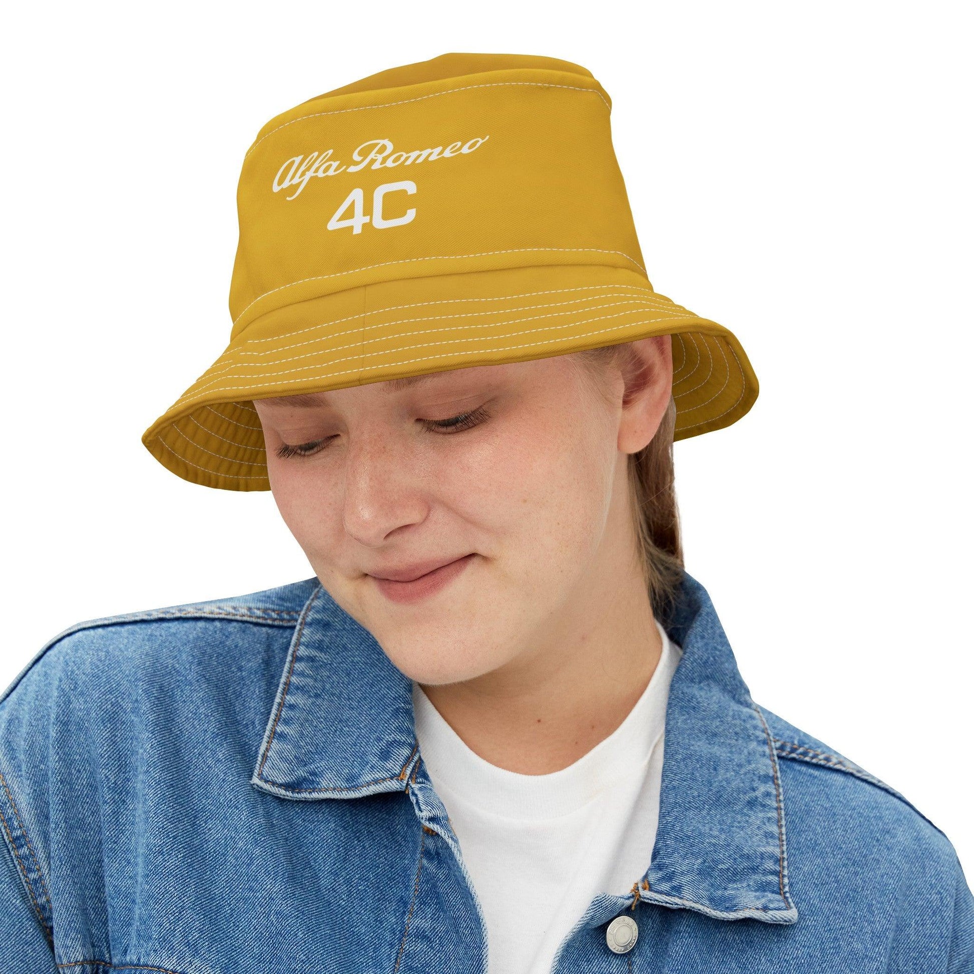 Alfa Romeo 4C Bucket Hat - Giallo Prototipo Yellow, Made in USA - AI Print Spot