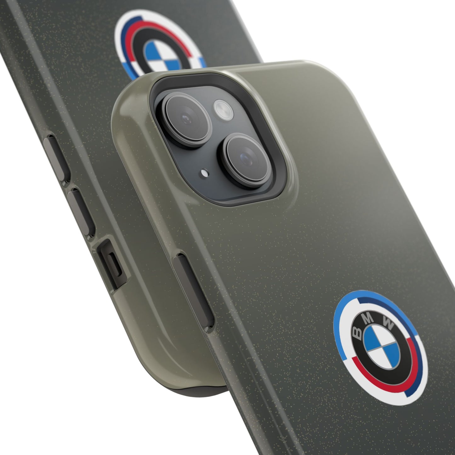 BMW G8X Dravit Grey With Gold Flecks iPhone MagSafe Tough Case - 50 Jahre Logo and M Piping