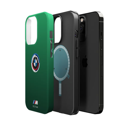 BMW G8X Isle of Man Green iPhone MagSafe Tough Case - 50 Jahre Logo and M Piping