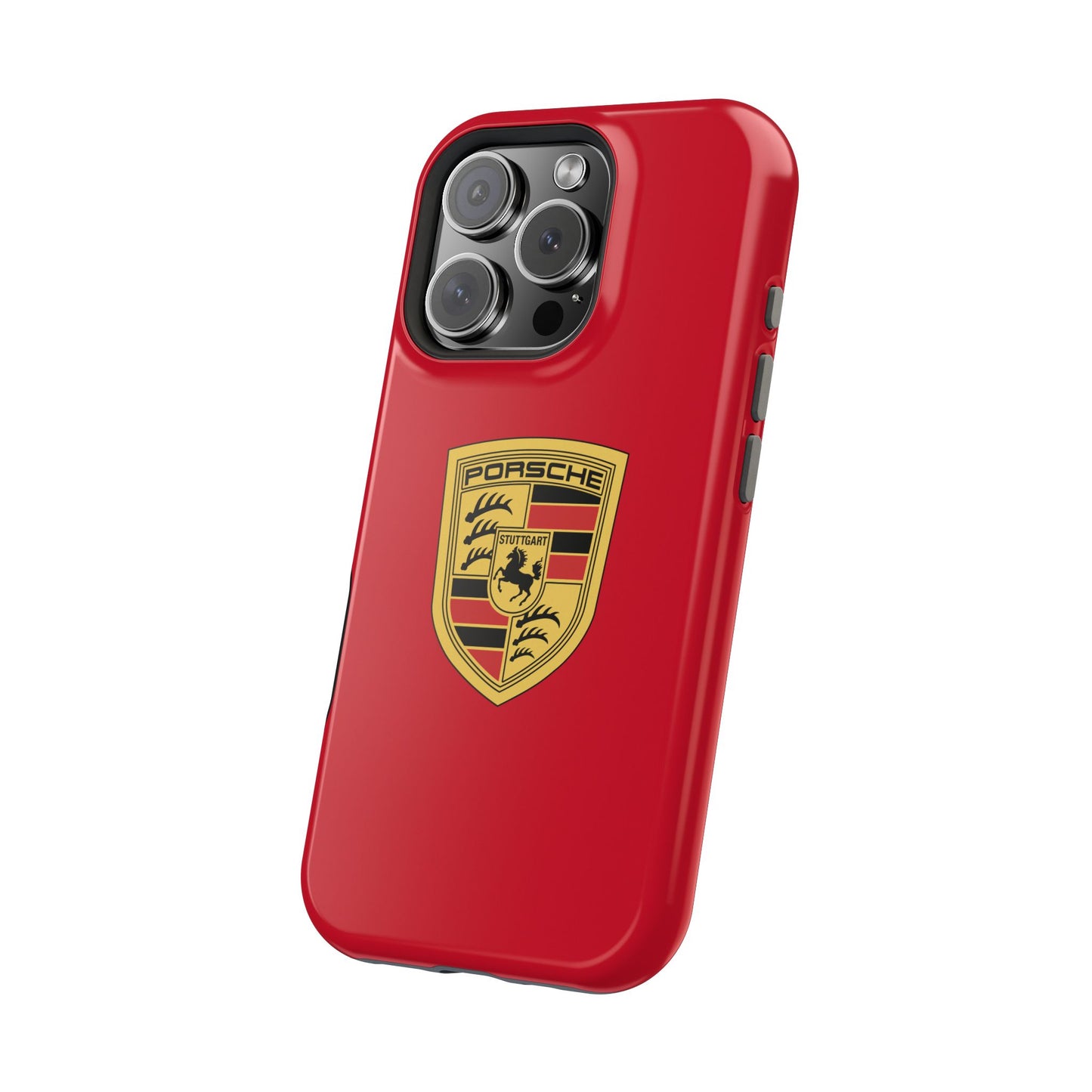 iPhone MagSafe Tough Case - Porsche Crest - Dark Red Gloss/Matte - iPhone 14-16 Pro Max