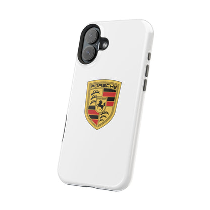 iPhone MagSafe Tough Case - Porsche Crest - White Gloss/Matte - iPhone 14-16 Pro Max