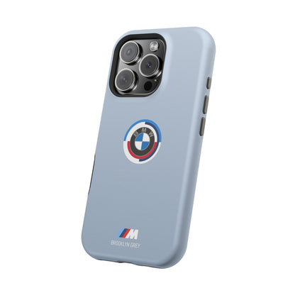 BMW G8X Brooklyn Grey iPhone MagSafe Tough Case - 50 Jahre Logo and M Piping