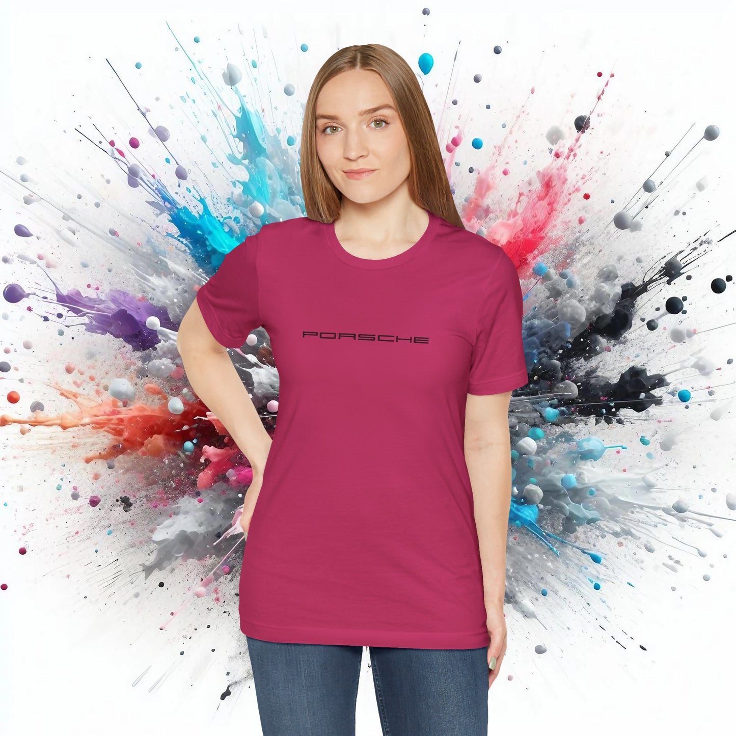 Porsche inspiriertes Logo Bella+Canvas Kurzarm-T-Shirt – 16 Farben – ethisches Unisex-Baumwoll-T-Shirt – hergestellt in den USA