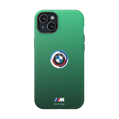 BMW G8X Isle of Man Green iPhone MagSafe Tough Case - 50 Jahre Logo and M Piping