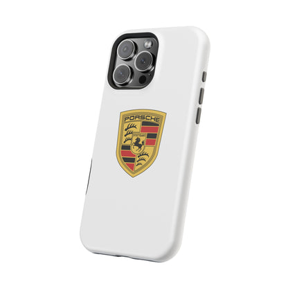 iPhone MagSafe Tough Case - Porsche Crest - White Gloss/Matte - iPhone 14-16 Pro Max